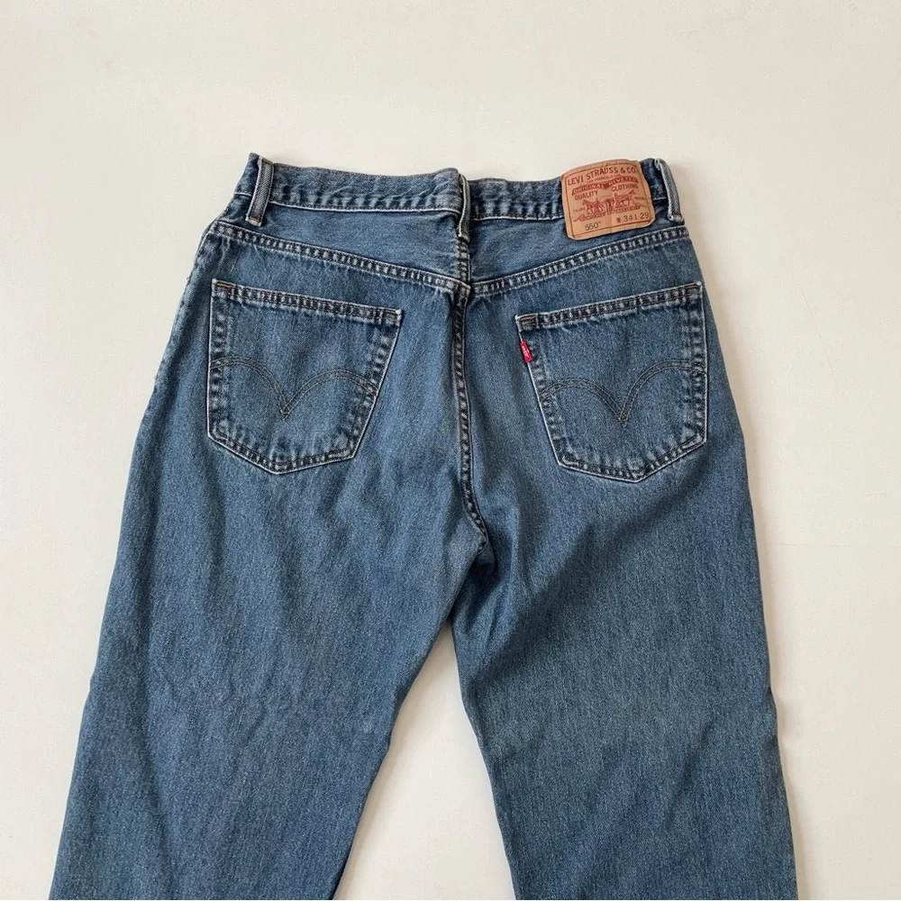 Levi's 550™ Relaxed Fit Straight Leg Baggy Medium Stonewash Jeans, Size 34 29